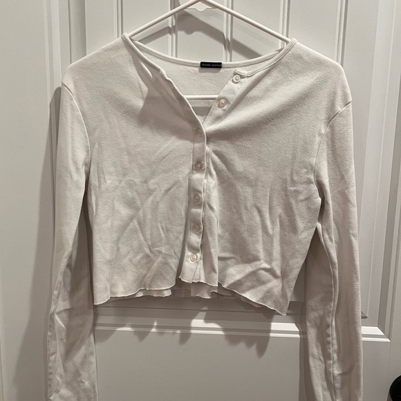 Brandy Melville Tops - Brandy Melville white button up cropped cardigan sweater